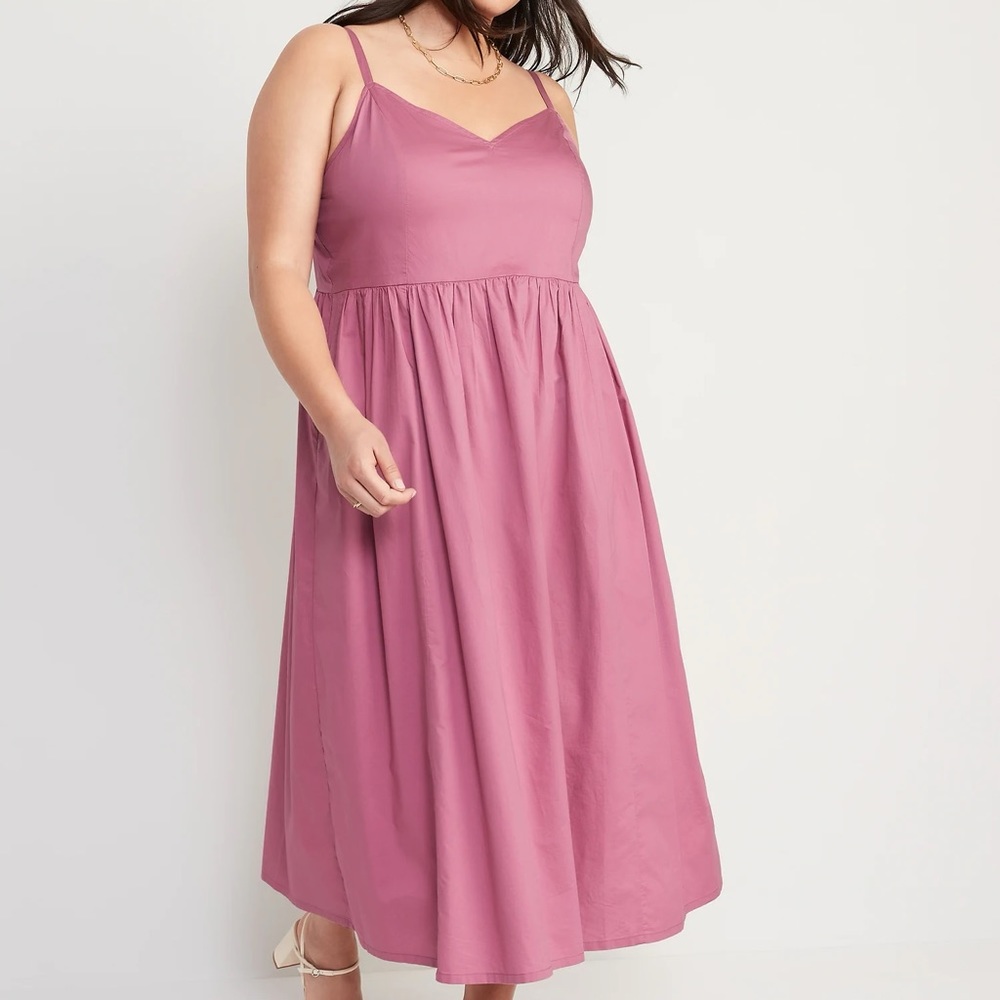 Cotton Poplin Cami Maxi Swing Dress